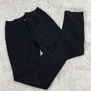 J. Jill Ponte Slim Leg Viscose Pants Black & White Square Dots Size XS